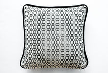 Load image into Gallery viewer, Ecru on Black pillow cover
