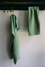 Load image into Gallery viewer, Handwoven Organic Green Tea Towel - Linen and Cotton
